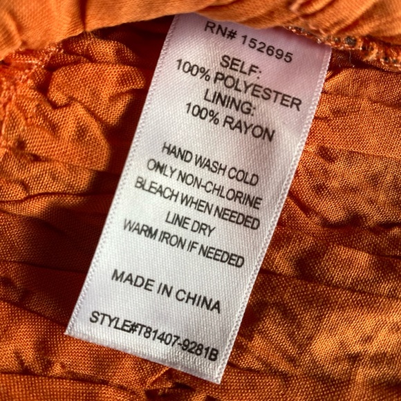 Y2K KOKO & MASON RUST DEEP V NECK AND RUFFLE BLOUSE M NWOT - Picture 4 of 8